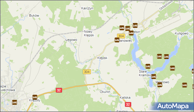 mapa Klępsk, Klępsk na mapie Targeo