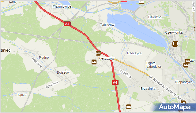 mapa Kleszczów gmina Rudziniec, Kleszczów gmina Rudziniec na mapie Targeo