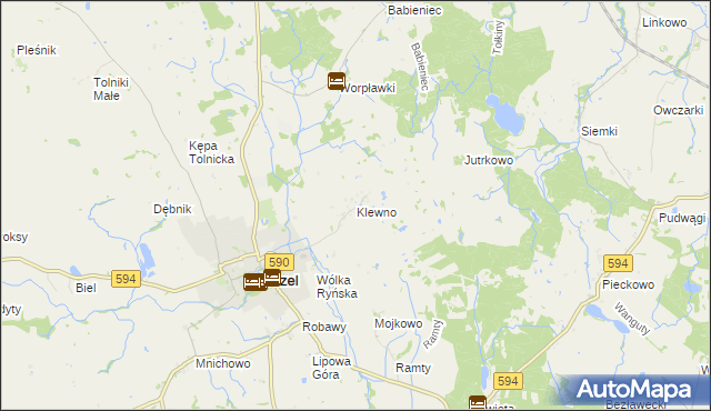 mapa Klewno gmina Reszel, Klewno gmina Reszel na mapie Targeo