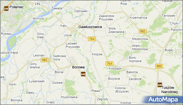 mapa Kliszów gmina Gawłuszowice, Kliszów gmina Gawłuszowice na mapie Targeo