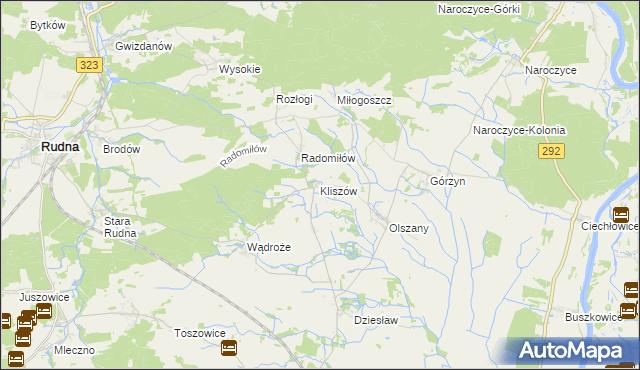 mapa Kliszów gmina Rudna, Kliszów gmina Rudna na mapie Targeo