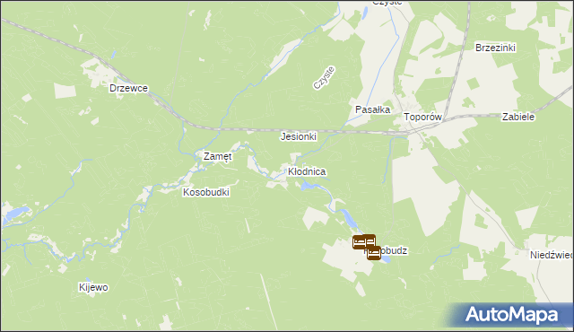 mapa Kłodnica gmina Łagów, Kłodnica gmina Łagów na mapie Targeo