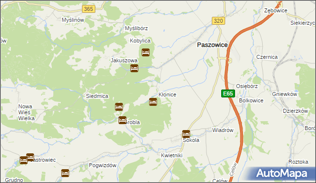 mapa Kłonice, Kłonice na mapie Targeo