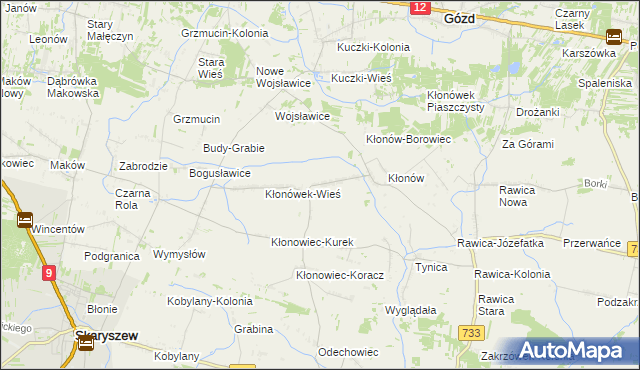 mapa Kłonówek-Kolonia, Kłonówek-Kolonia na mapie Targeo