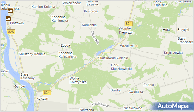 mapa Kluczkowice-Osiedle, Kluczkowice-Osiedle na mapie Targeo