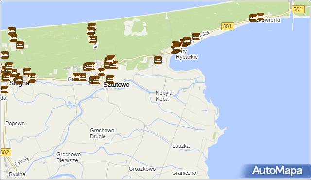 mapa Kobyla Kępa, Kobyla Kępa na mapie Targeo