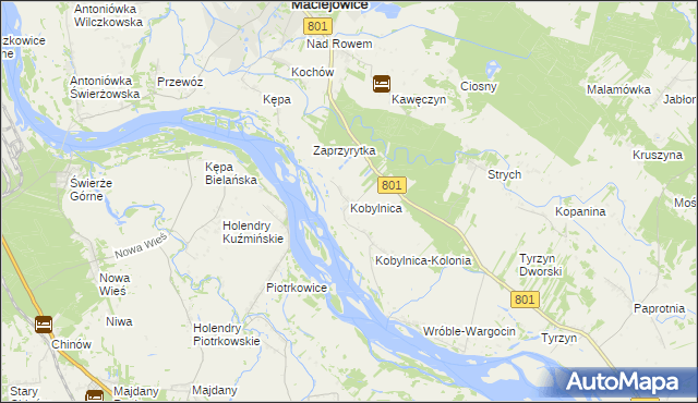 mapa Kobylnica gmina Maciejowice, Kobylnica gmina Maciejowice na mapie Targeo