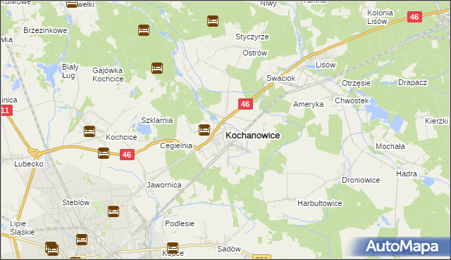 mapa Kochanowice, Kochanowice na mapie Targeo