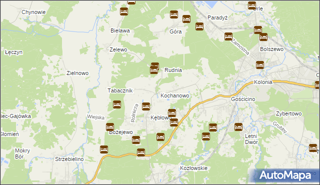 mapa Kochanowo gmina Luzino, Kochanowo gmina Luzino na mapie Targeo