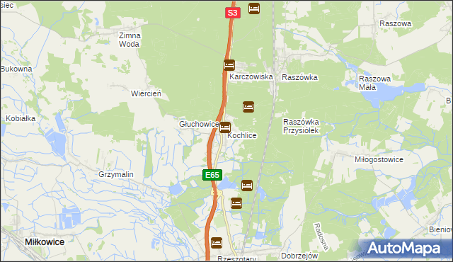 mapa Kochlice, Kochlice na mapie Targeo