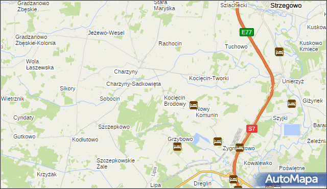 mapa Kocięcin Brodowy, Kocięcin Brodowy na mapie Targeo