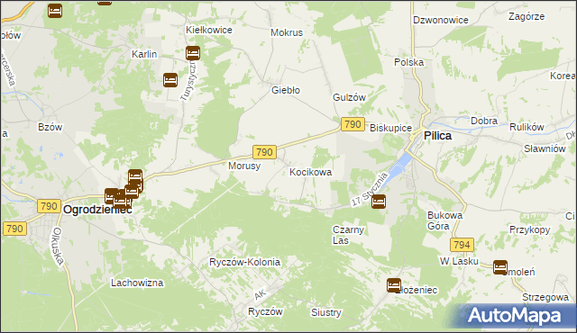 mapa Kocikowa, Kocikowa na mapie Targeo