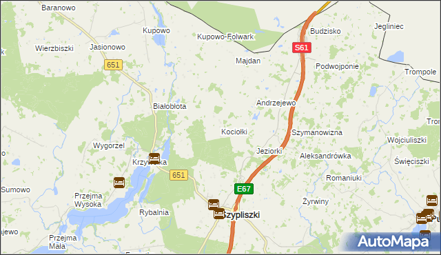 mapa Kociołki gmina Szypliszki, Kociołki gmina Szypliszki na mapie Targeo