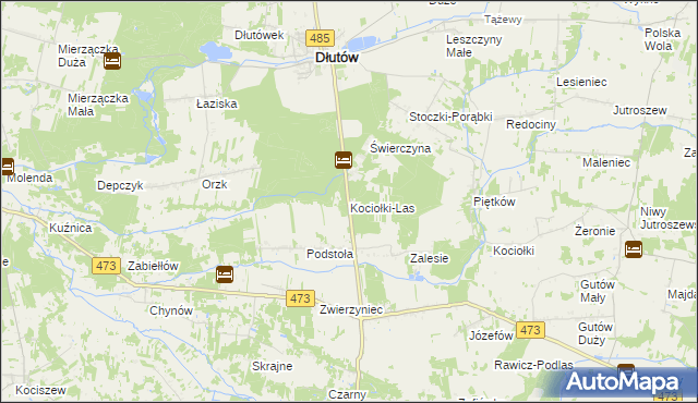 mapa Kociołki-Las, Kociołki-Las na mapie Targeo