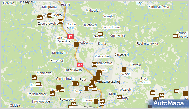 mapa Kokuszka, Kokuszka na mapie Targeo