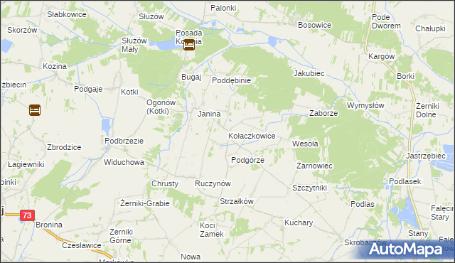 mapa Kołaczkowice gmina Busko-Zdrój, Kołaczkowice gmina Busko-Zdrój na mapie Targeo