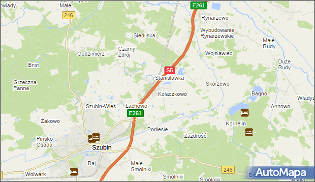 mapa Kołaczkowo gmina Szubin, Kołaczkowo gmina Szubin na mapie Targeo