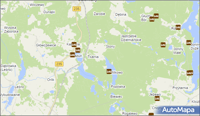 mapa Kolano gmina Dziemiany, Kolano gmina Dziemiany na mapie Targeo