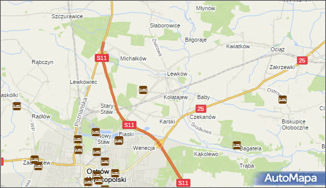 mapa Kołątajew, Kołątajew na mapie Targeo