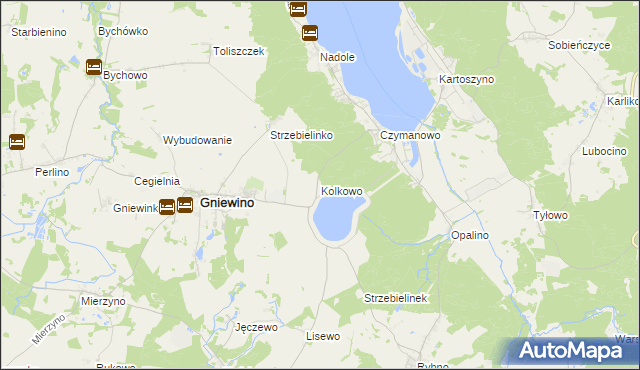 mapa Kolkowo, Kolkowo na mapie Targeo