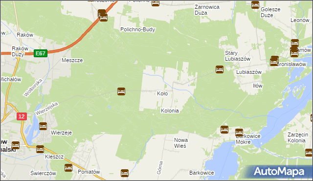 mapa Koło gmina Sulejów, Koło gmina Sulejów na mapie Targeo