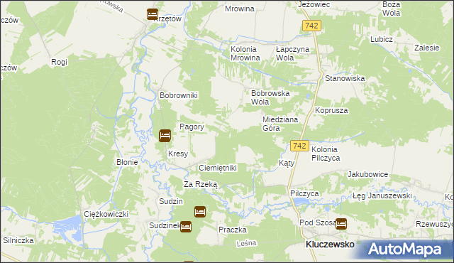 mapa Kolonia Bobrowska Wola, Kolonia Bobrowska Wola na mapie Targeo