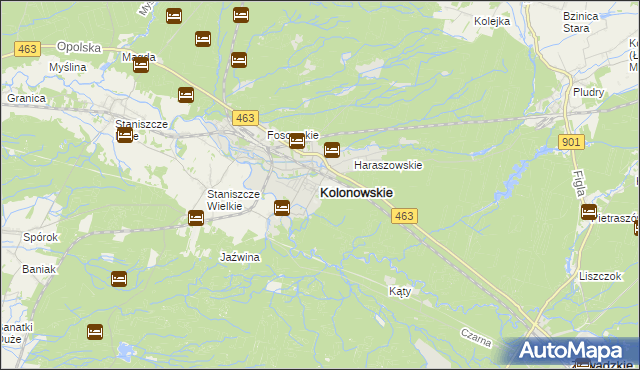 mapa Kolonowskie, Kolonowskie na mapie Targeo