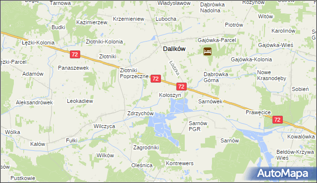 mapa Kołoszyn, Kołoszyn na mapie Targeo