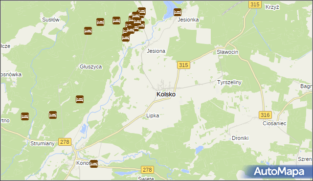 mapa Kolsko, Kolsko na mapie Targeo