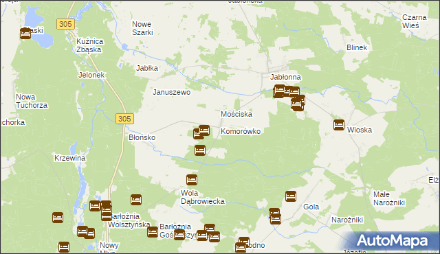 mapa Komorówko gmina Rakoniewice, Komorówko gmina Rakoniewice na mapie Targeo