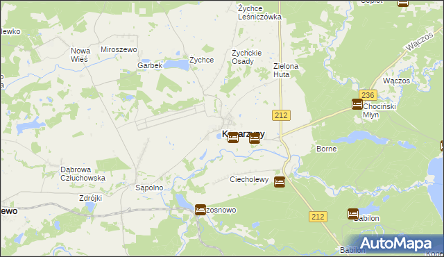mapa Konarzyny powiat chojnicki, Konarzyny powiat chojnicki na mapie Targeo