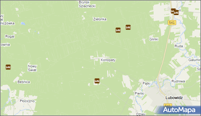 mapa Konopaty, Konopaty na mapie Targeo