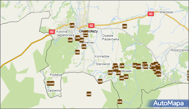 mapa Konradów gmina Głuchołazy, Konradów gmina Głuchołazy na mapie Targeo