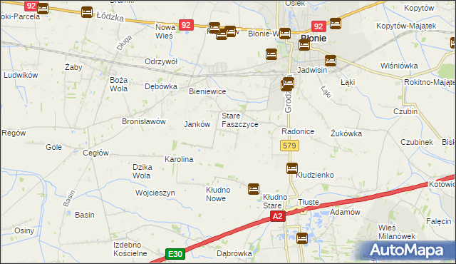 mapa Konstantów gmina Błonie, Konstantów gmina Błonie na mapie Targeo