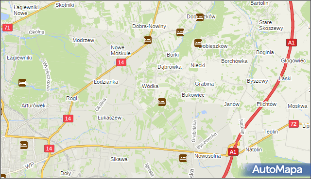 mapa Kopanka gmina Nowosolna, Kopanka gmina Nowosolna na mapie Targeo