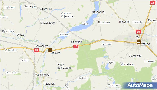 mapa Kopce gmina Mogilno, Kopce gmina Mogilno na mapie Targeo