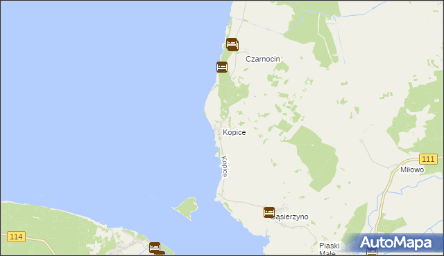 mapa Kopice gmina Stepnica, Kopice gmina Stepnica na mapie Targeo