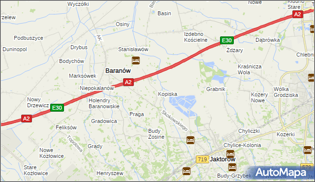 mapa Kopiska, Kopiska na mapie Targeo