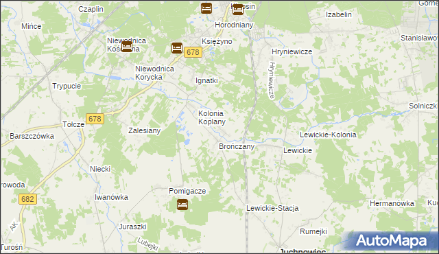 mapa Koplany, Koplany na mapie Targeo