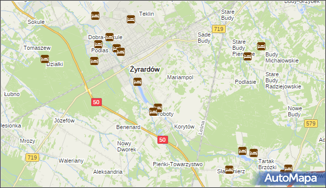 mapa Korytów A, Korytów A na mapie Targeo