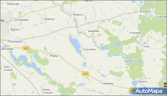 mapa Korytowo gmina Choszczno, Korytowo gmina Choszczno na mapie Targeo