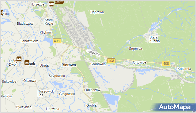 mapa Korzonek gmina Bierawa, Korzonek gmina Bierawa na mapie Targeo