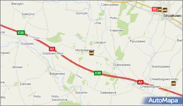 mapa Kościanki gmina Strzałkowo, Kościanki gmina Strzałkowo na mapie Targeo