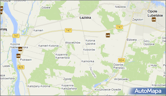mapa Kosiorów gmina Łaziska, Kosiorów gmina Łaziska na mapie Targeo