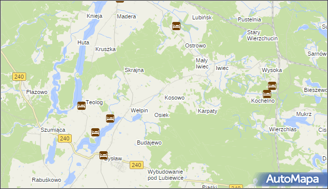 mapa Kosowo gmina Cekcyn, Kosowo gmina Cekcyn na mapie Targeo