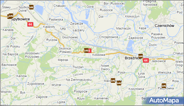 mapa Kossowa, Kossowa na mapie Targeo