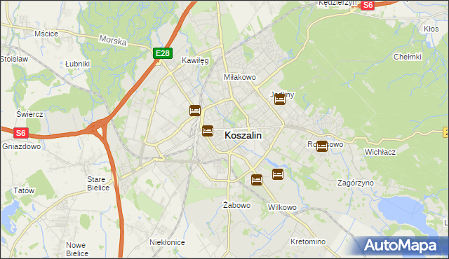 mapa Koszalina, Koszalin na mapie Targeo