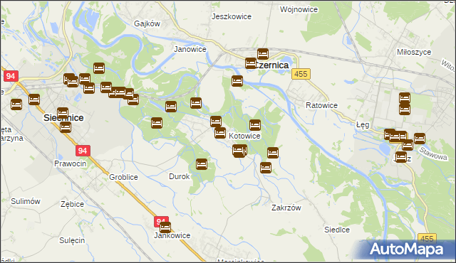 mapa Kotowice gmina Siechnice, Kotowice gmina Siechnice na mapie Targeo