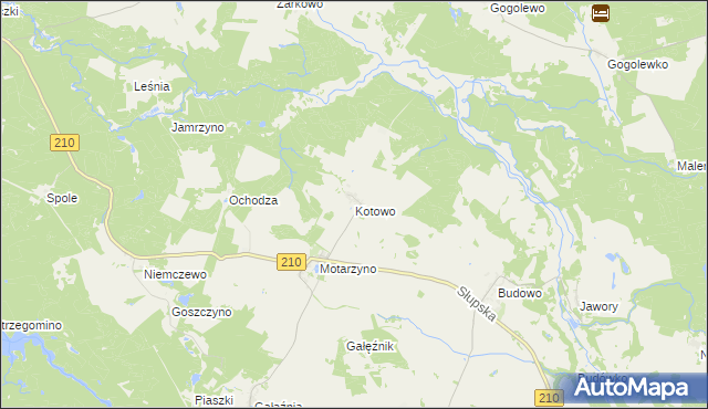 mapa Kotowo gmina Dębnica Kaszubska, Kotowo gmina Dębnica Kaszubska na mapie Targeo