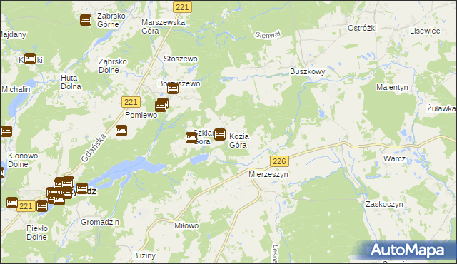 mapa Kozia Góra gmina Przywidz, Kozia Góra gmina Przywidz na mapie Targeo